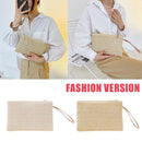 Bohemian Hand Woven Straw Shoulder Tote Bag Women Large Handbags (Beige)