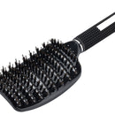 Portable Curved Ribs Scalp Massage Comb Fluffy Brush (B Black)