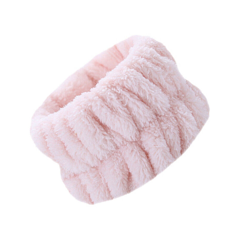 #A 2pcs Absorbent Sweatband Wrist Flannel Wash Towel Band Reusable for Washing F