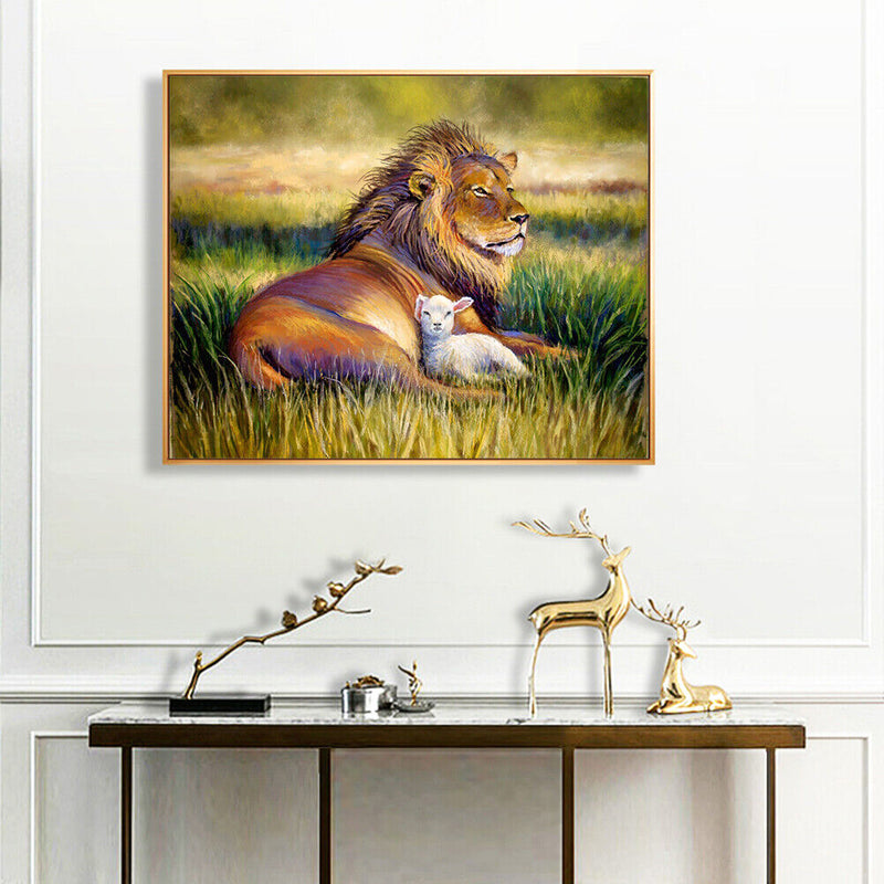 Paint By Numbers for Kids Adults Beginner Lion and Lamb DIY Acrylic Painting Kit