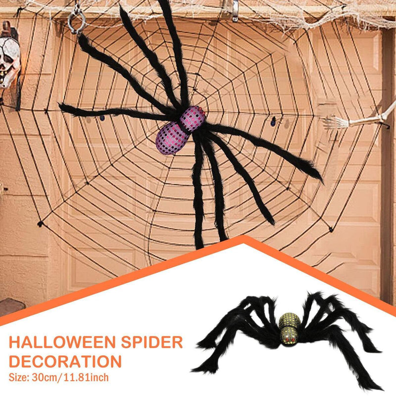 11.8in Spider Haunted House Prop Indoor Outdoor Giant Scary Party Halloween&