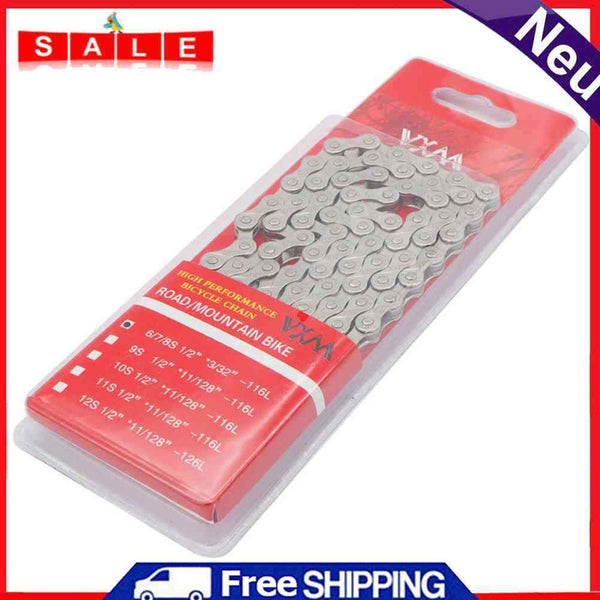 6 7 8 Speed Carbon Steel Bike Chain 1/2 x 2/32 Inch 116 Links for MTB Road Bike