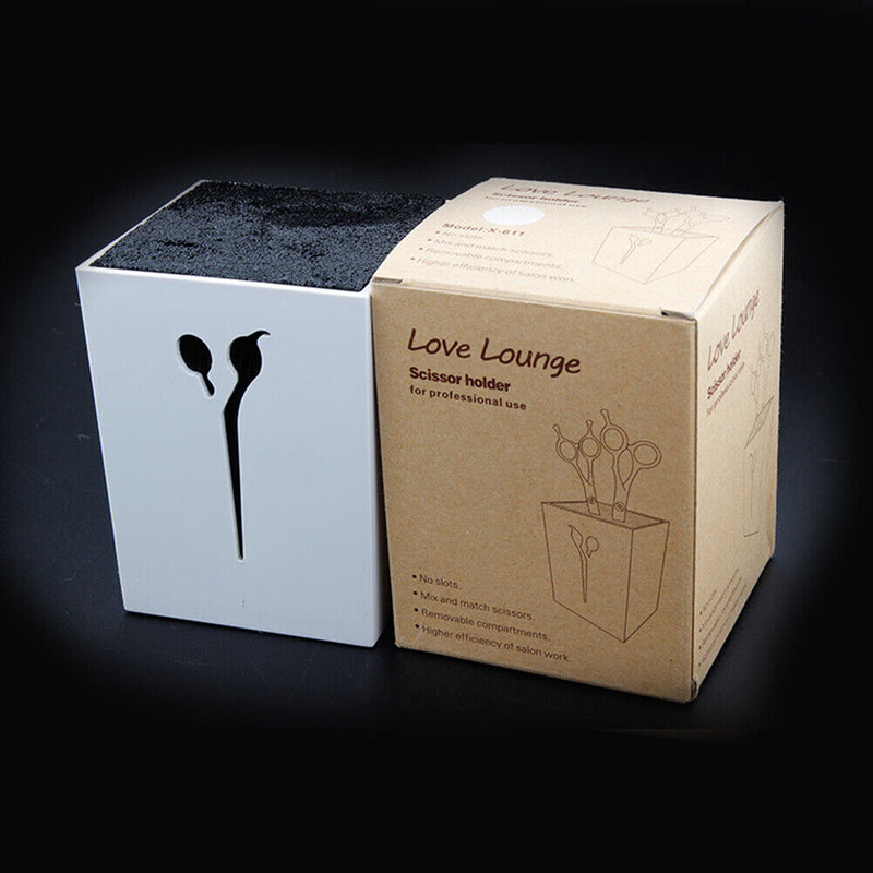 Hairdressing Scissors Holder Storage Box Hair Clips Comb Organizer (White) Newly