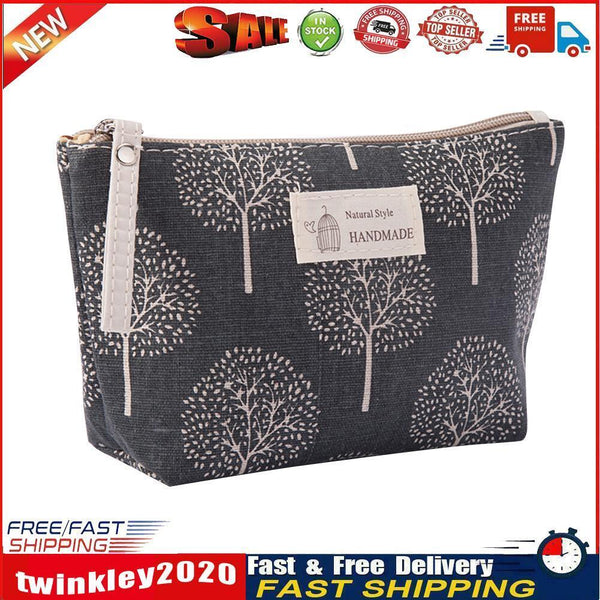 Printed Cosmetic Bag Canvas Purse Zip Makeup Wash Storage Pouch (Style 6) Newly