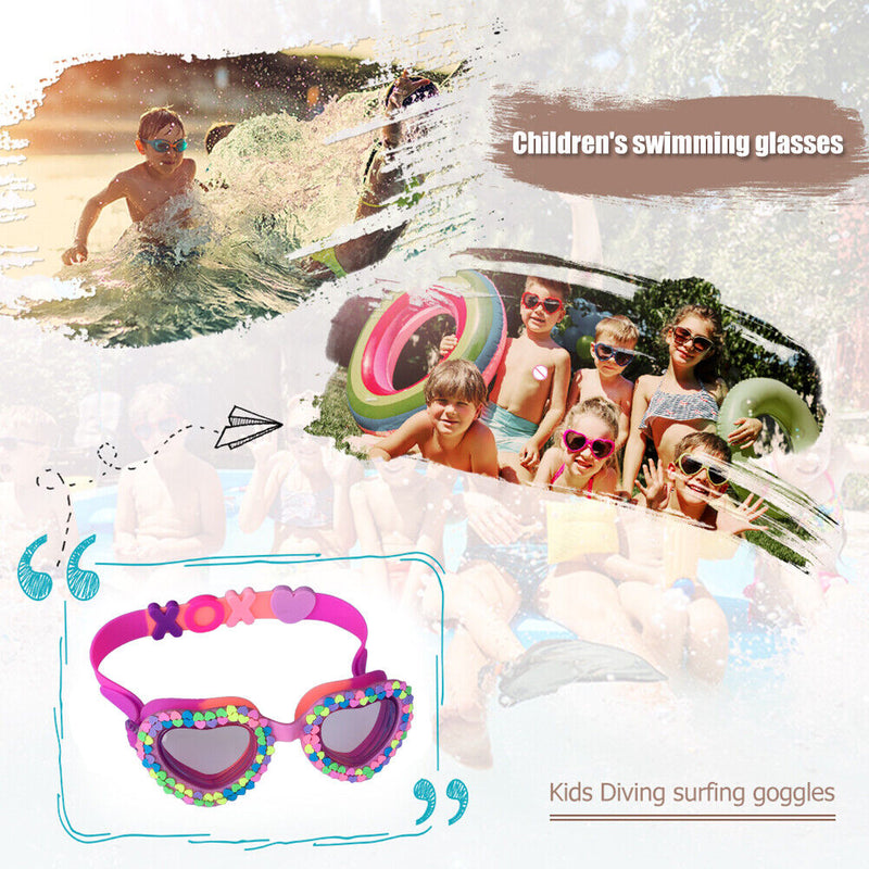Childrens Swimming Goggles Cartoon Waterproof Anti Fog Eyewear Glasses (A) Newly