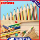 10pcs Four Color Lead Wood Pen DIY Rainbow Color Graffiti Stationery V