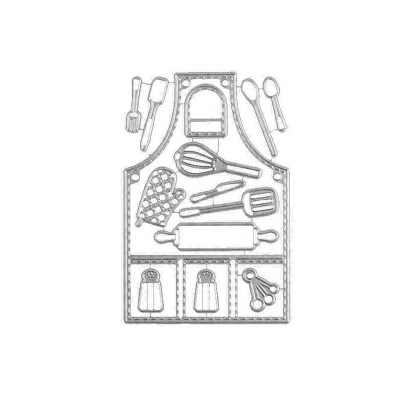 1*Kitchen Apron Cutting Die Stencil Scrapbook Embossing M2L8 Paper W1R4 DIY R2N5