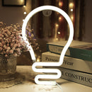 Light Bulb LED Neon Light Neon Sign Hanging Decoration Night Lamp (White)