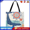 Whale Printed Shoulder Shopping Bag Casual Large Tote Handbag (40*40cm)