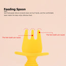 Baby Silicone Training Feeding Spoon Toddlers BPA-free Tableware (Yellow) Newly