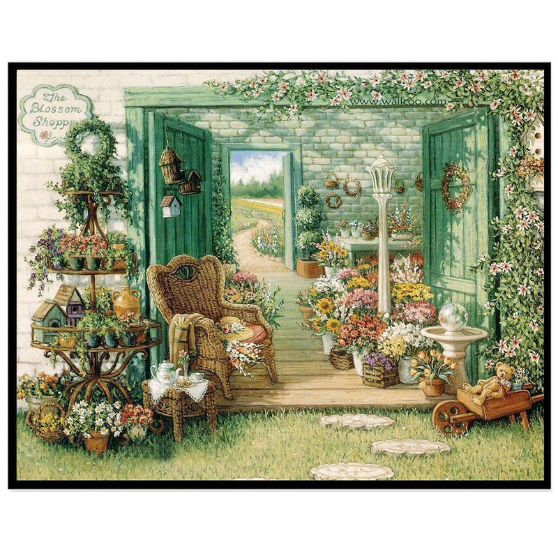 5D DIY Full Drill Diamond Painting Yard Flowers Cross Stitch Embroidery Kit