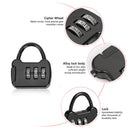 Zinc 3 Digit Code Combination Password Lock Mini Carrying Case Lock (Black)