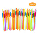 300pcs Disposable Safe Plastic Color Straw with Extendable Elbow Design