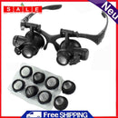 10X/15X/20X/25X Lens Observation Head Wearing Magnifier Glasses Magnifiers with LED