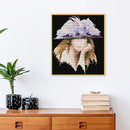 14CT Full Cross Stitch Purple Hat Lady Stamped DIY Embroidery Kits Crafts