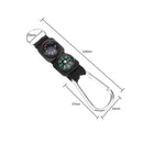 3 in 1 Outdoor Survival Tool Carabiner Key Ring with Compass+Thermometer