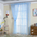 Pastoral Style Willow Floral Window Curtain Bedroom Living Room Decor(Blue)