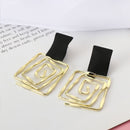 Women Girls Geometric Spiral Earrings Metal Maze Hanging Earrings Dangle Drop