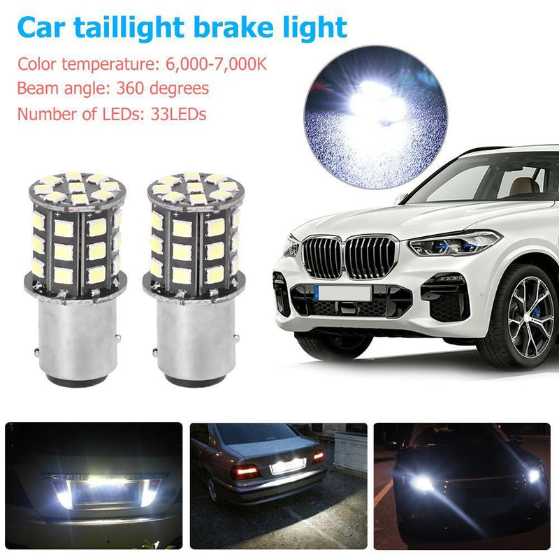1 Pair 1157/BAY15D 33 SMD2835 LED Car Tail Brake Stop Light Fog Lamp Bulbs Newly