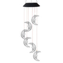 Solar Color Changing Wind Chime Lamps Star Moon Pendant Garden Light (B) Newly