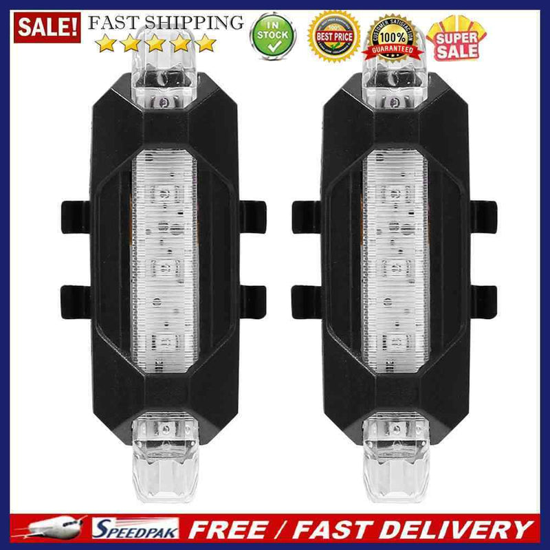 2pcs Scooter Flashlight LED Taillight Rainproof USB Charging Cycling Access