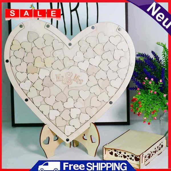 Heart Shaped Wedding Guestbook, Rustic Wood, Party Guestbook, Decoration,