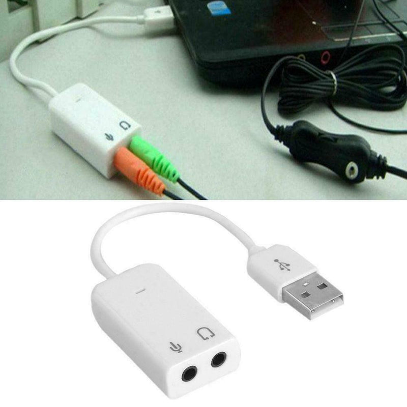 USB 2.0 Laptop Converter Stereo Sound Card Audio External Adapters Good Y5D8