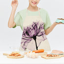 Kitchen Linen Apron Purple Flower Print Home Cooking Baking Bibs Accessories
