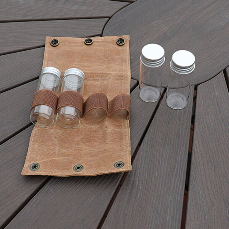 Outdoor Spice Bottle Bags Set Picnic Seasoning Bottles Storage Bag Condimen