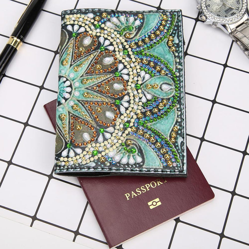 DIY Special Shaped Diamond Painting Leather Travel Passport Cover Protector Gift