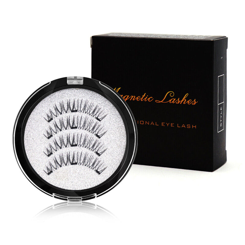 4pcs Reusable False Eyelashes 6D Extended Thick Magnetic Eyelashes Makeup Tool