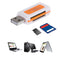 Mini USB2.0 4 Card Slots Smart Card Reader SD/MMC TF MS M2 Card Reader Newly