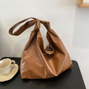 Fashion Women Solid Color Shoulder Tote Bag PU Leather Large Capacity Handbags