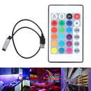 IR 24 Keys LED Light Strip Remote Controller w/5-24V RGB Controller (0.5m) Newly