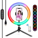 Streaming RGBWW Selfie Lamp 10.2 inch 26cm Ring Video Light Kit Tripod Stand