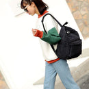 Preppy Style Corduroy Solid Color Knapsack Women Travel Large Capacity Handbags