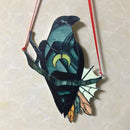 Window Hanging Crow Witch Ornament Stained Glass Home Wall Garden Decor Newly