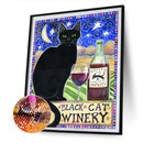 5D DIY Diamond Painting Kit Full Round Drill Letter Black Cat Decor (B4462)