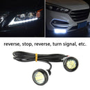2pcs White Eagle Eye LED DRL Reverse Backup Turn Signal Light for Car Motorcycle