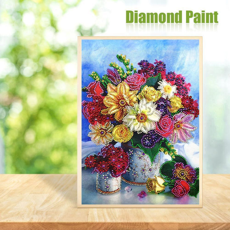 5D DIY Flower Special Shaped Diamond Painting Cross Stitch Kits Bedroom Wall Art