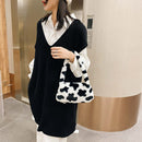 Animal Pattern Underarm Bag Women Mini Plush Shoulder Handbags Purse (6)