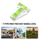 T-Type Spirit Level Plastic Measuring Vertical Horizontal Adjuster (White)