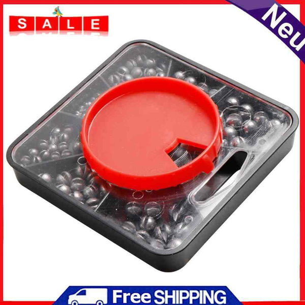 100pcs 5-Size Open Bite Round Plumb Fishing Sinkers Weights Set Fishing Tackles