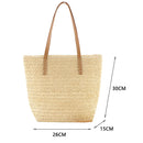 Paper Rope Women Handbags Summer Beach Solid Color Large Capacity Top-handle Bag