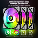 COOLMOON CPU Cooler 3 Pin ARGB FDB Bearing PWM PC Quiet Cooling Fan (Black)