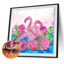 5D DIY Partial Special Shaped Drill Diamond Painting Pink Swan Home Decor