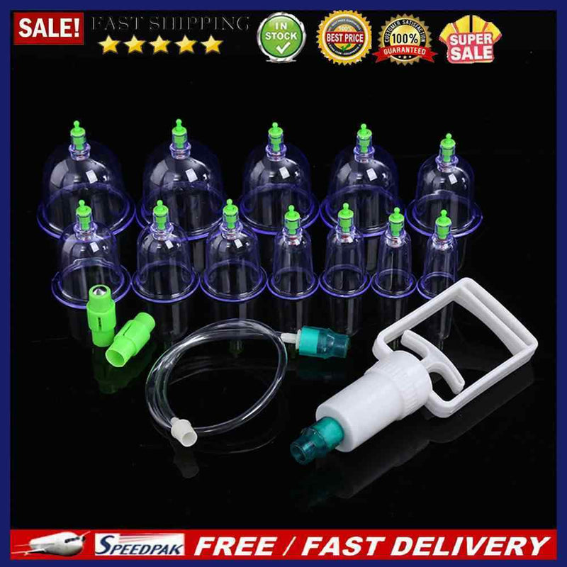 12pcs Chinese Health Care Medical Vacuum Body Cupping Therapy Cups Massage Set