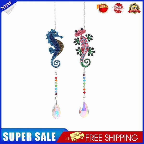 2pcs Crystal Wind Chimes Diamond Hanging Light Catcher Home Decor (ZH008)