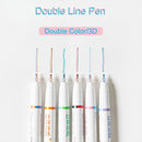 Tools Stationery Gel Pen Double Line Pen Color Marker Fluorescent Pen Set