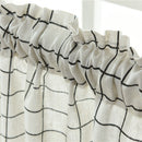 Short Curtain Shading Curtains Home Decor for Window Screen (White Grid)